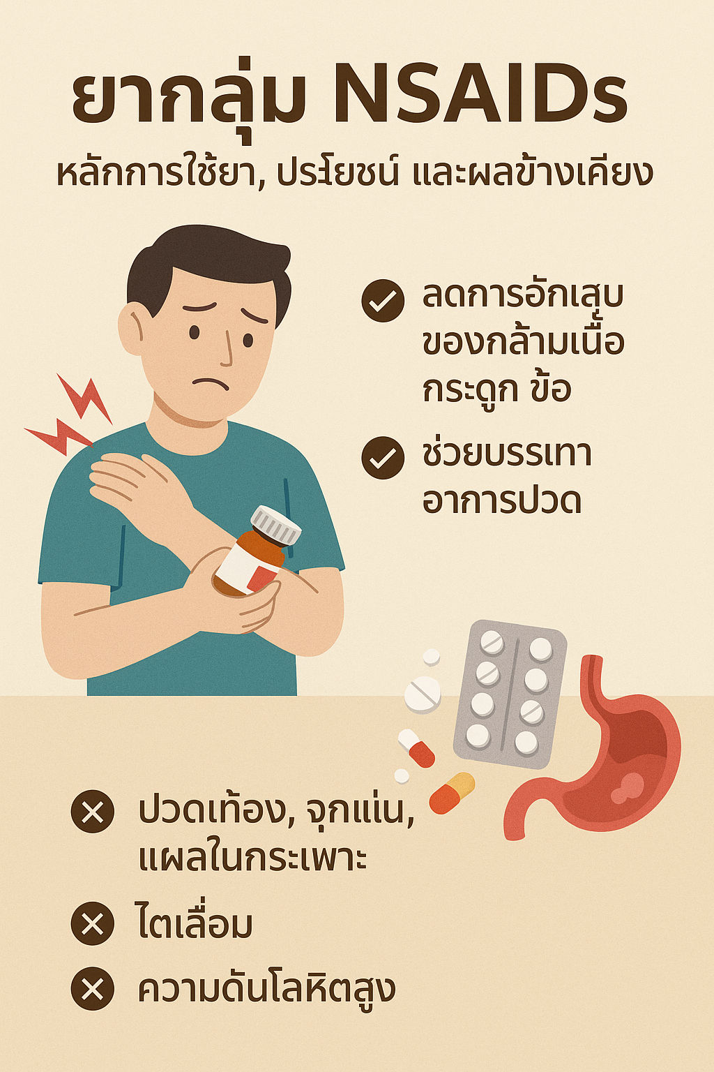 “ยาแก้อักเสบ” ที่คนชอบซื้อกินเอง จริง ๆ แล้วอาจทำให้กระเพาะทะลุ ไตพังได้ถ้าใช้ผิด!