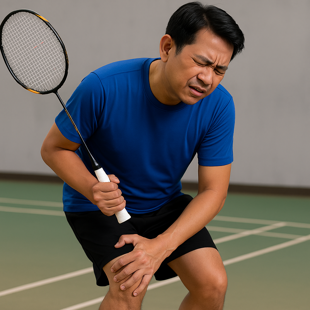 ปวดข้อศอก–เข่าซ้ายจากการเล่นแบดมินตัน ผู้ชายอายุ 45 ปี ควรดูแลอย่างไร?