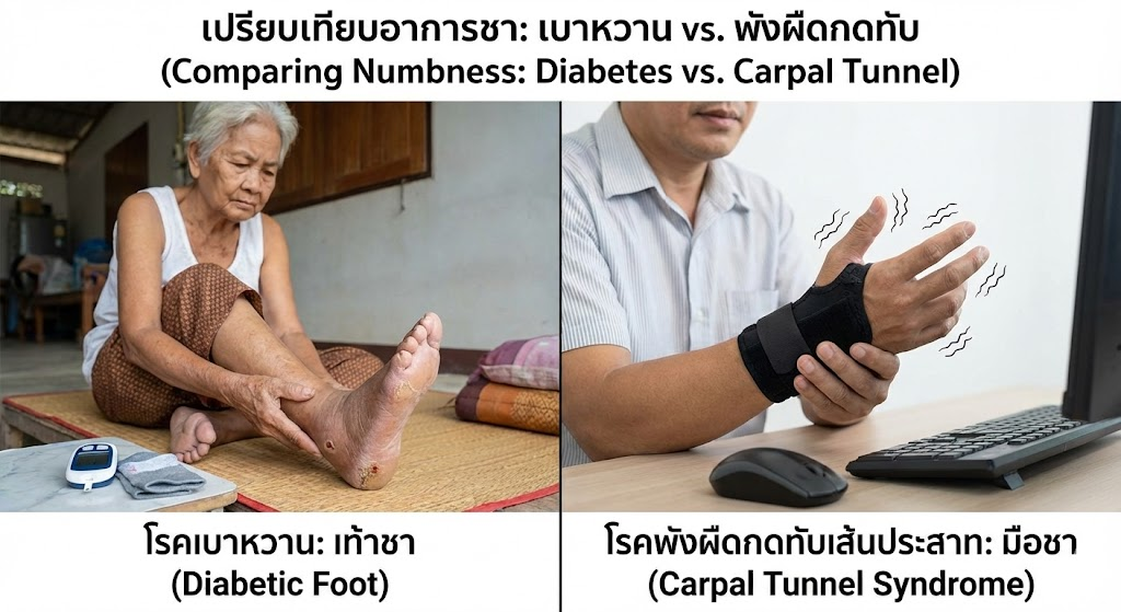 มือชาผ่าแล้วหาย... แต่ทำไม “เท้าชาจากเบาหวาน” หมอถึงไม่ผ่า? เจาะลึกความต่างที่คนไข้ต้องรู้
