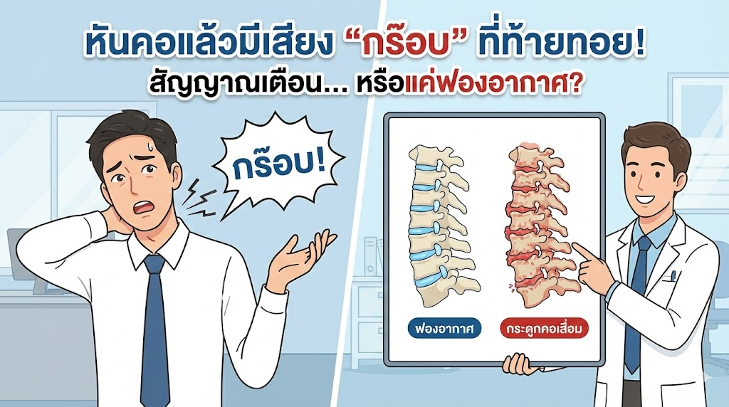 หันคอแล้วมีเสียง “กร๊อบ” ที่ท้ายทอย! สัญญาณเตือน “กระดูกคอเสื่อม” หรือแค่ “ฟองอากาศ” ในข้อ?
