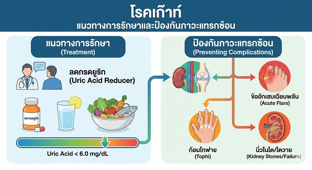 เป็นเก๊าท์... หายปวดแล้ว "หยุดยาเอง" ได้ไหม? เจาะลึกแนวทางรักษา เพื่อไม่ให้จบที่ "ไตวาย" และ "ข้อพัง"