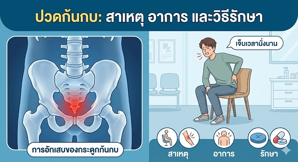 นั่งก็โอย... ลุกก็โอย... เจาะลึก "อาการปวดก้นกบ" จุดเล็กๆ ที่ทำเอาชีวิตสะดุด