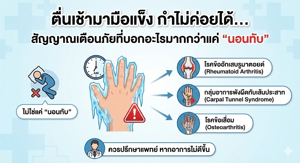 ตื่นเช้ามามือแข็ง กำไม่ค่อยได้... สัญญาณเตือนภัยที่บอกอะไรมากกว่าแค่ "นอนทับ"