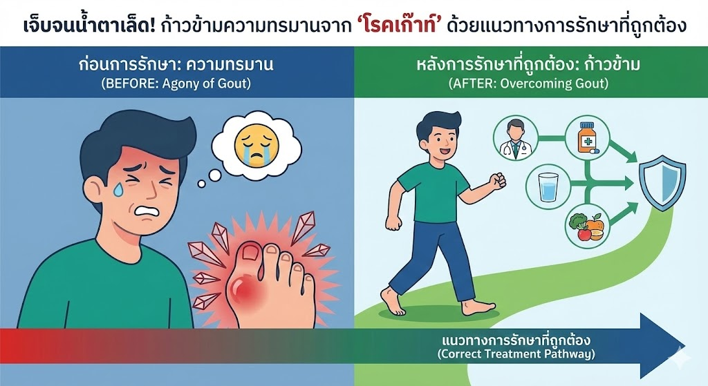 เจ็บจนน้ำตาเล็ด! ก้าวข้ามความทรมานจาก "โรคเก๊าท์" ด้วยแนวทางการรักษาที่ถูกต้อง