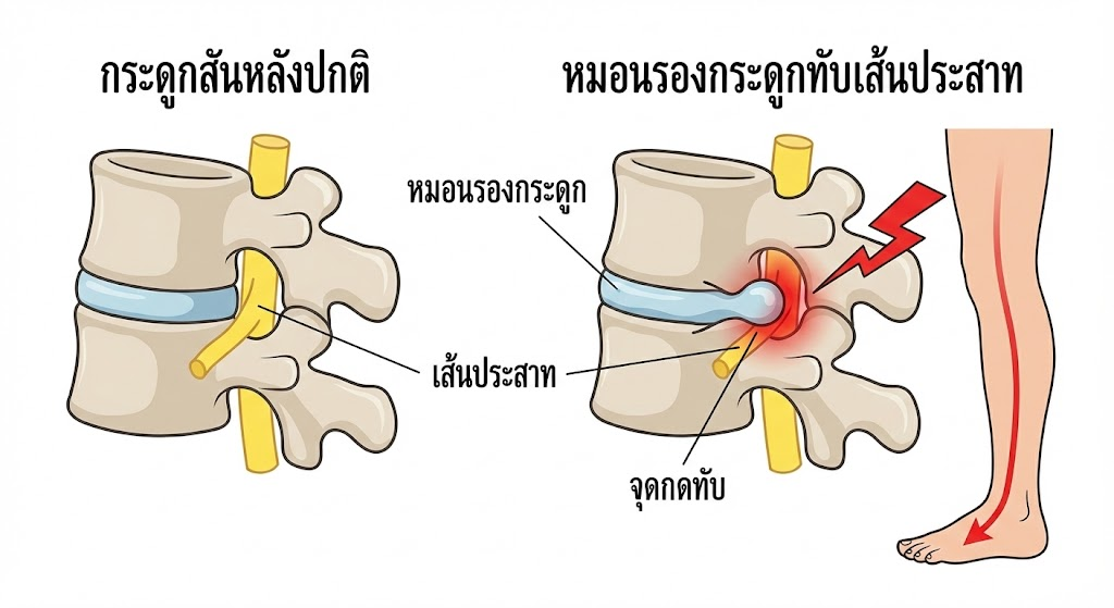 ปวดหลังร้าวลงขา เหมือนไฟช็อต! สัญญาณเตือนหมอนรองกระดูกทับเส้นประสาท ที่ไม่ต้องจบด้วยการผ่าตัดเสมอไป