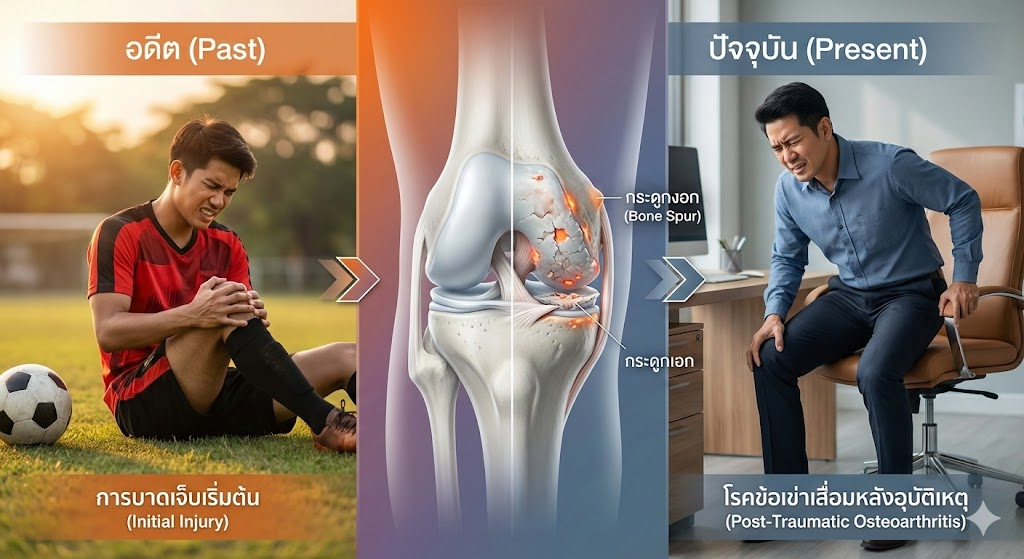 อายุแค่ 30 แต่ปวดเข่าเหมือน 60? เช็กประวัติ "อุบัติเหตุเก่า" ตัวการร้ายที่ทำลายเข่าคุณเงียบๆ