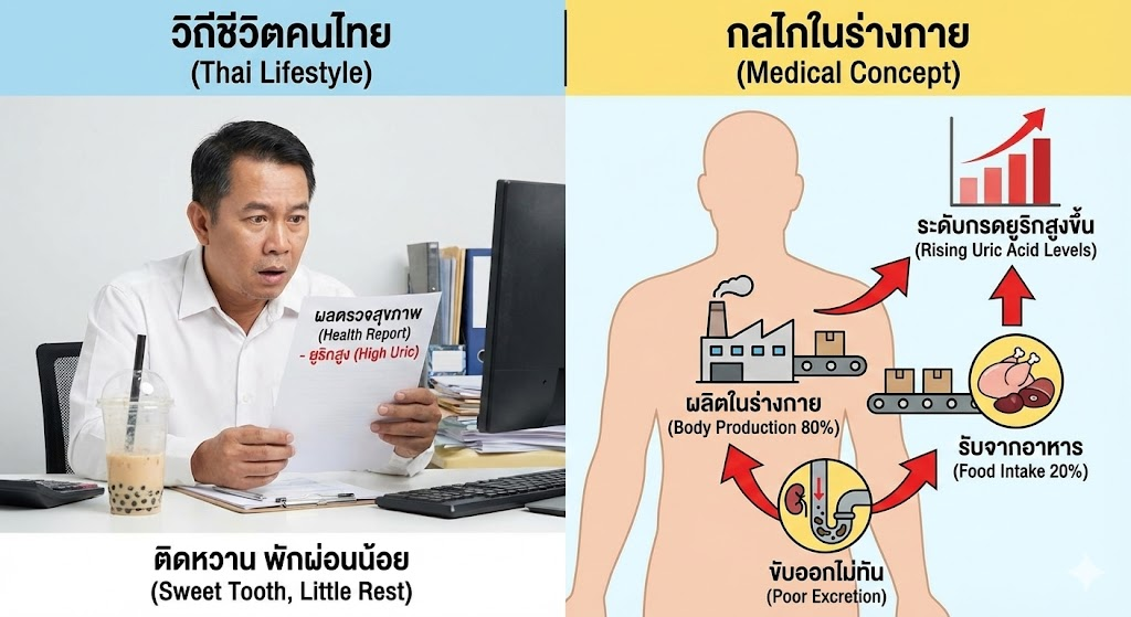 พ่อแม่ไม่เป็น แต่ทำไมเราเป็น? ไขปริศนา "ยูริกสูง" ที่ไม่ได้มาจากกรรมพันธุ์