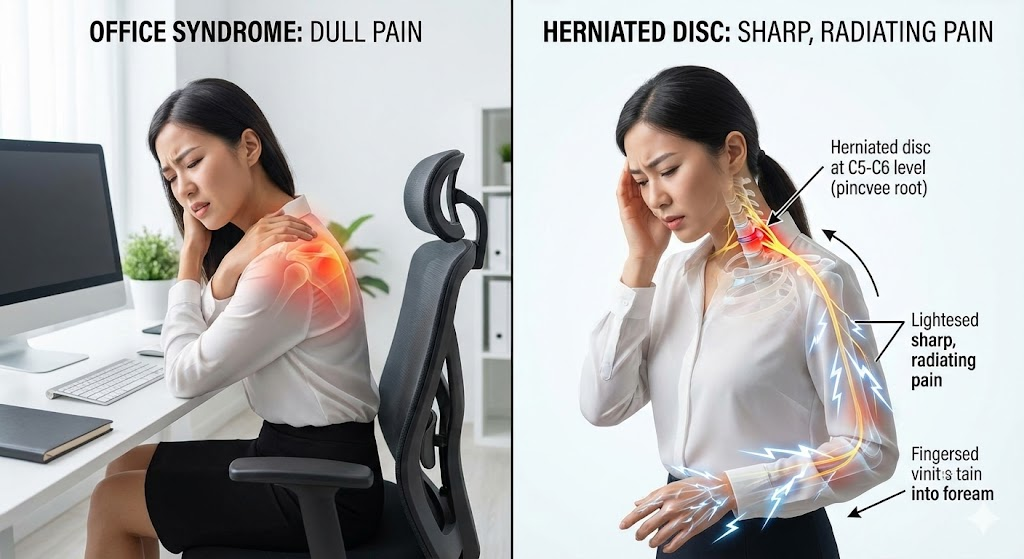 "แค่ Office Syndrome หรือ หมอนรองกระดูกแตก?" : วิธีแยกอาการปวดสะบัก ปวดบ่า ว่าเมื่อไหร่ควรไป X-ray
