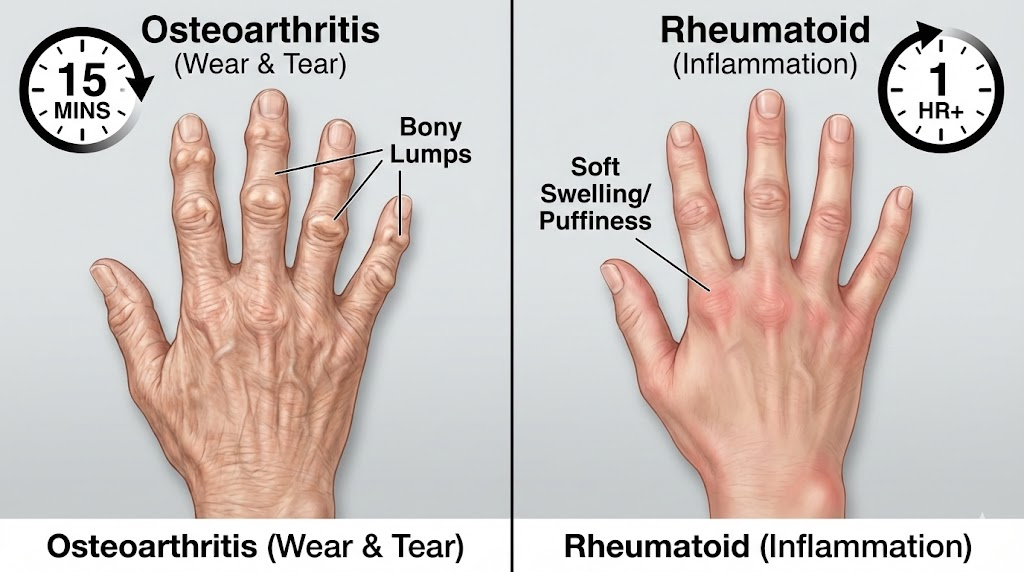 "ข้อเสื่อม" (Osteoarthritis) ที่มักเป็นในคนแก่ อาการเหมือนรูมาตอยด์ไหม แยกกันยังไง?