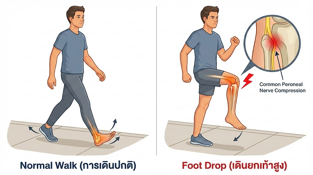 อยู่ดีๆ เท้าขวากระดกไม่ขึ้น! ขับรถไม่ได้ เดินสะดุดขาตัวเอง... ผมเป็นอะไรครับหมอ?