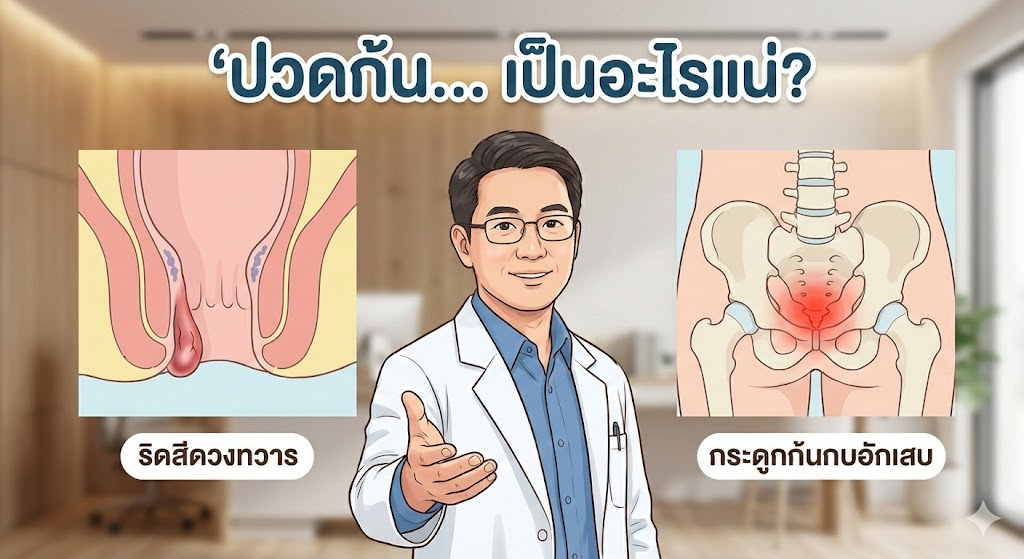 ปวดก้นเหมือนกัน แต่เป็น "ริดสีดวงทวาร" กับ "ปวดก้นกบ" จะแยกอาการออกจากกันได้อย่างไร?