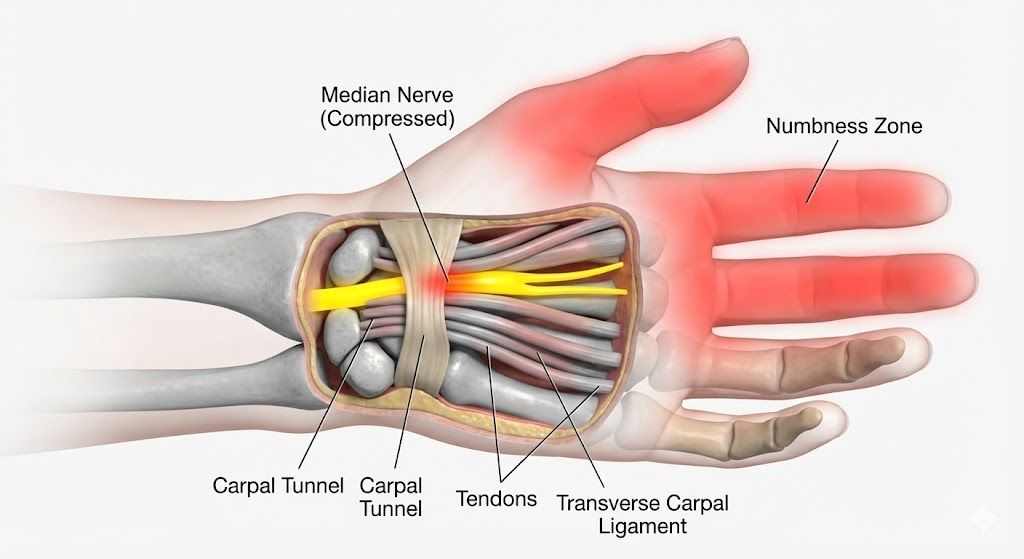 อาการชามือตอนกลางคืน เป็นสัญญาณของพังผืดทับเส้นประสาท (Carpal Tunnel) หรือเปล่า?