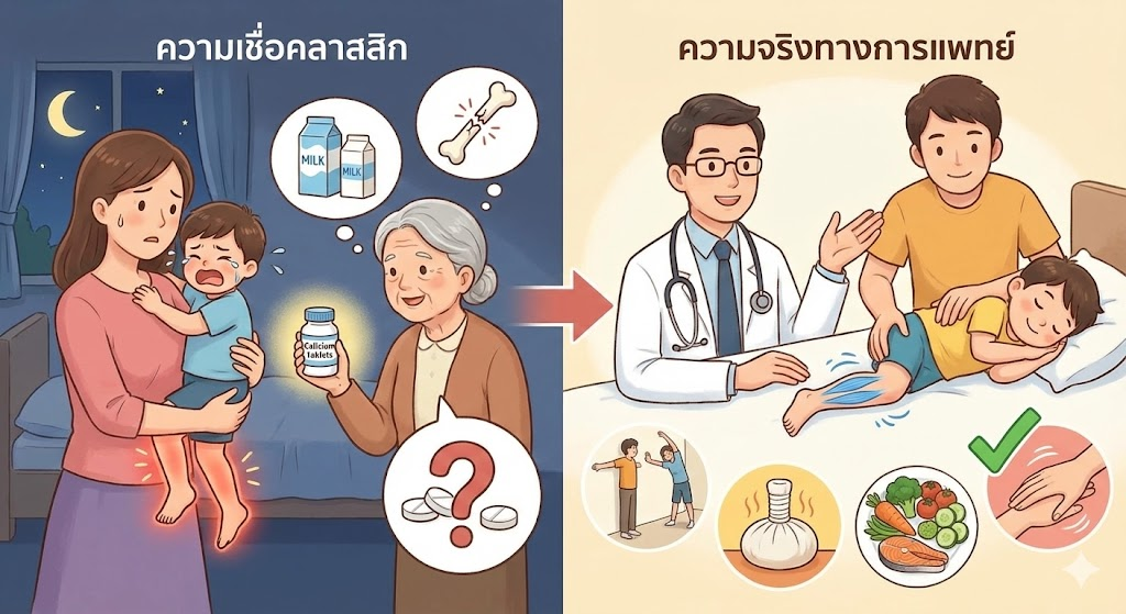 ลูกร้องปวดขา (Growing Pains) ต้องอัด "แคลเซียม" ไหม? กินแล้วจะหายปวดเร็วขึ้นจริงหรือ?