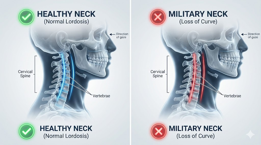 "กระดูกคอตรง" (Military Neck) คืออะไร? อันตรายไหม ถ้า X-ray แล้วเจอ?