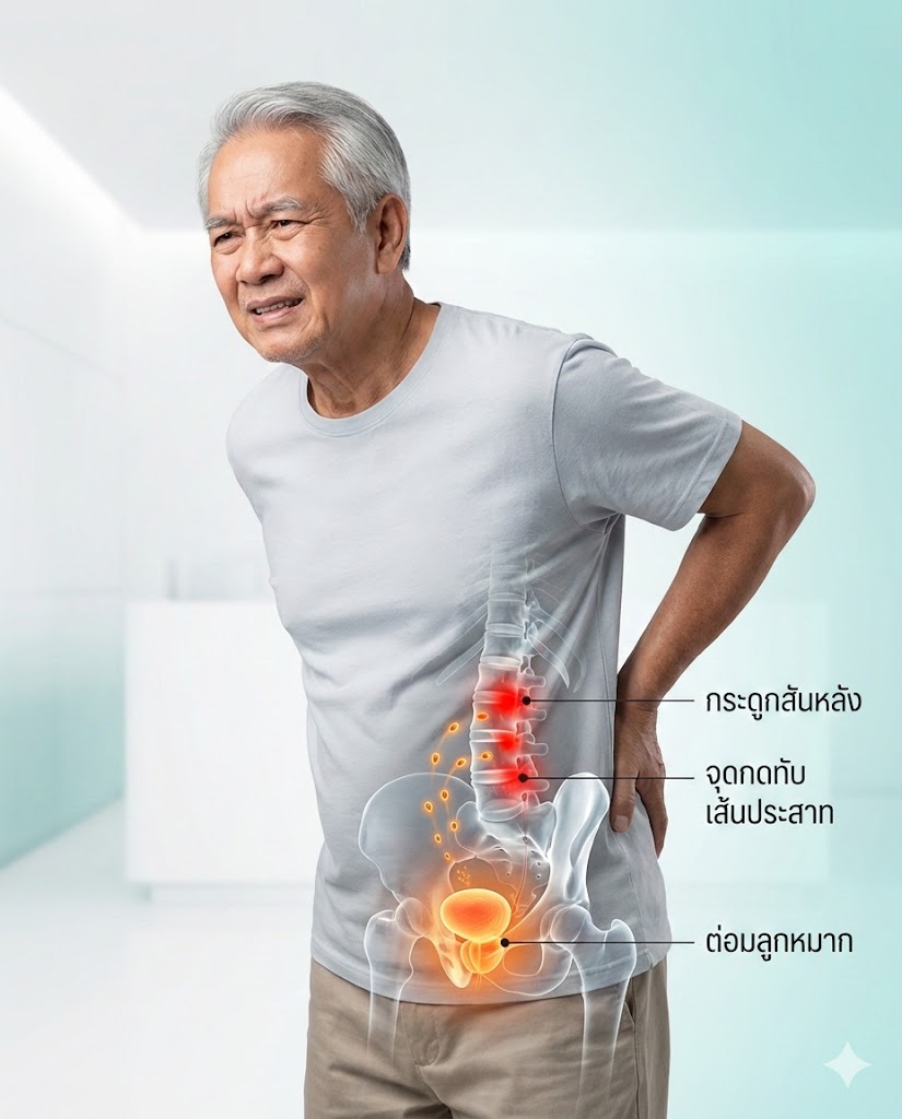 ปวดหลังเรื้อรังในผู้ชายวัยเก๋า... แค่กล้ามเนื้ออักเสบ หรือ สัญญาณเตือนจากต่อมลูกหมาก?