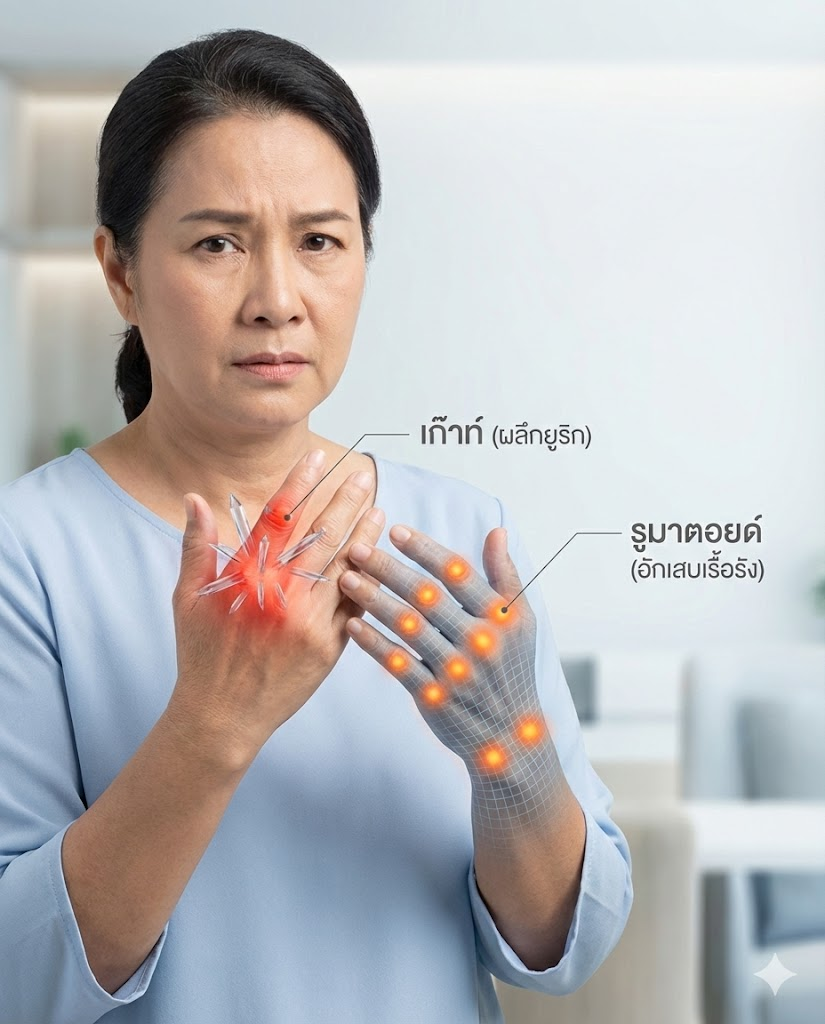 ปวดนิ้วเหมือนกัน แต่คนละโรค! แยกให้ออก "เก๊าท์" หรือ "รูมาตอยด์"