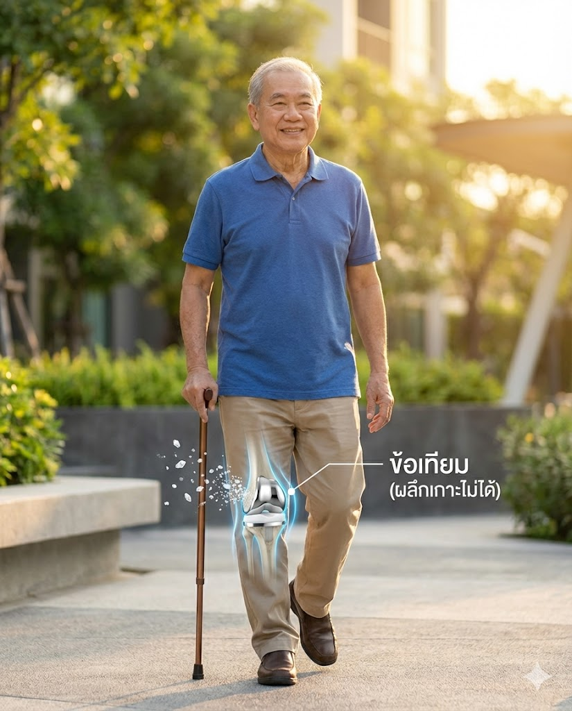 ผ่าตัดเปลี่ยนข้อเข่า... แล้ว "เกาต์เทียม" จะหายขาดไหม? (หรือมันจะตามไปหลอกหลอนในข้อใหม่?)
