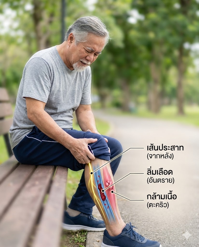 ปวดน่อง" เรื่องเล็กที่อาจไม่เล็ก... เป็นแค่ตะคริว หรือสัญญาณเตือนภัยจาก "หลอดเลือดและกระดูกสันหลัง"?