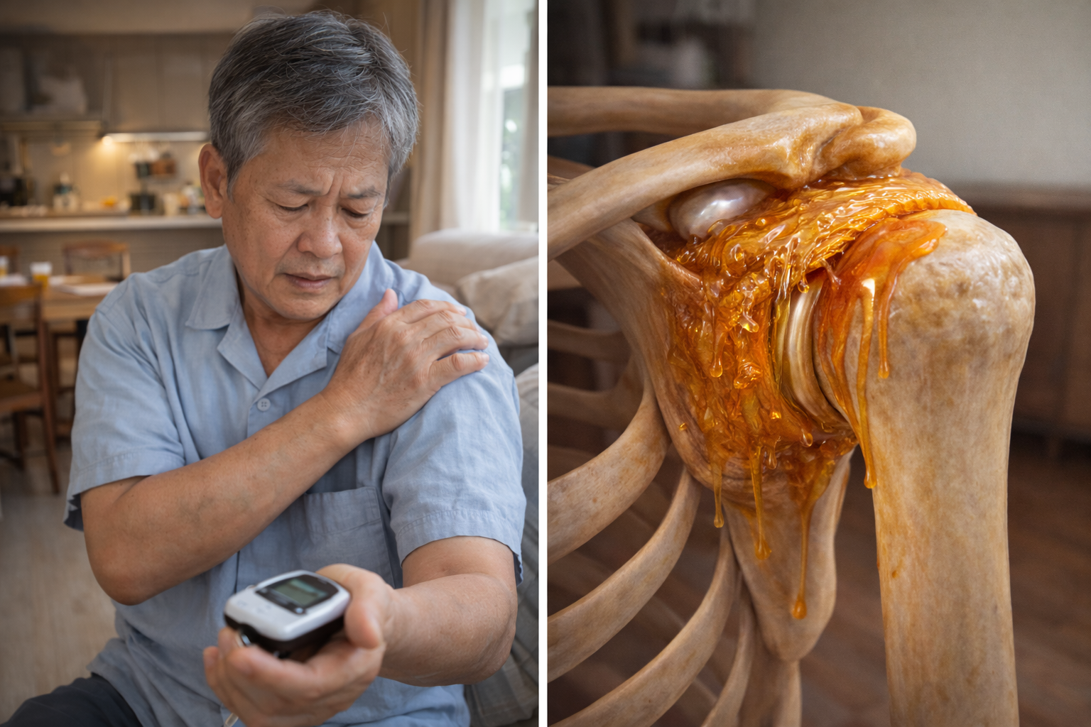 เบาหวานเกี่ยวอะไรกับไหล่ติด? ความลับที่คนน้ำตาลสูงต้องรู้... ก่อนแขนจะขยับไม่ได้!