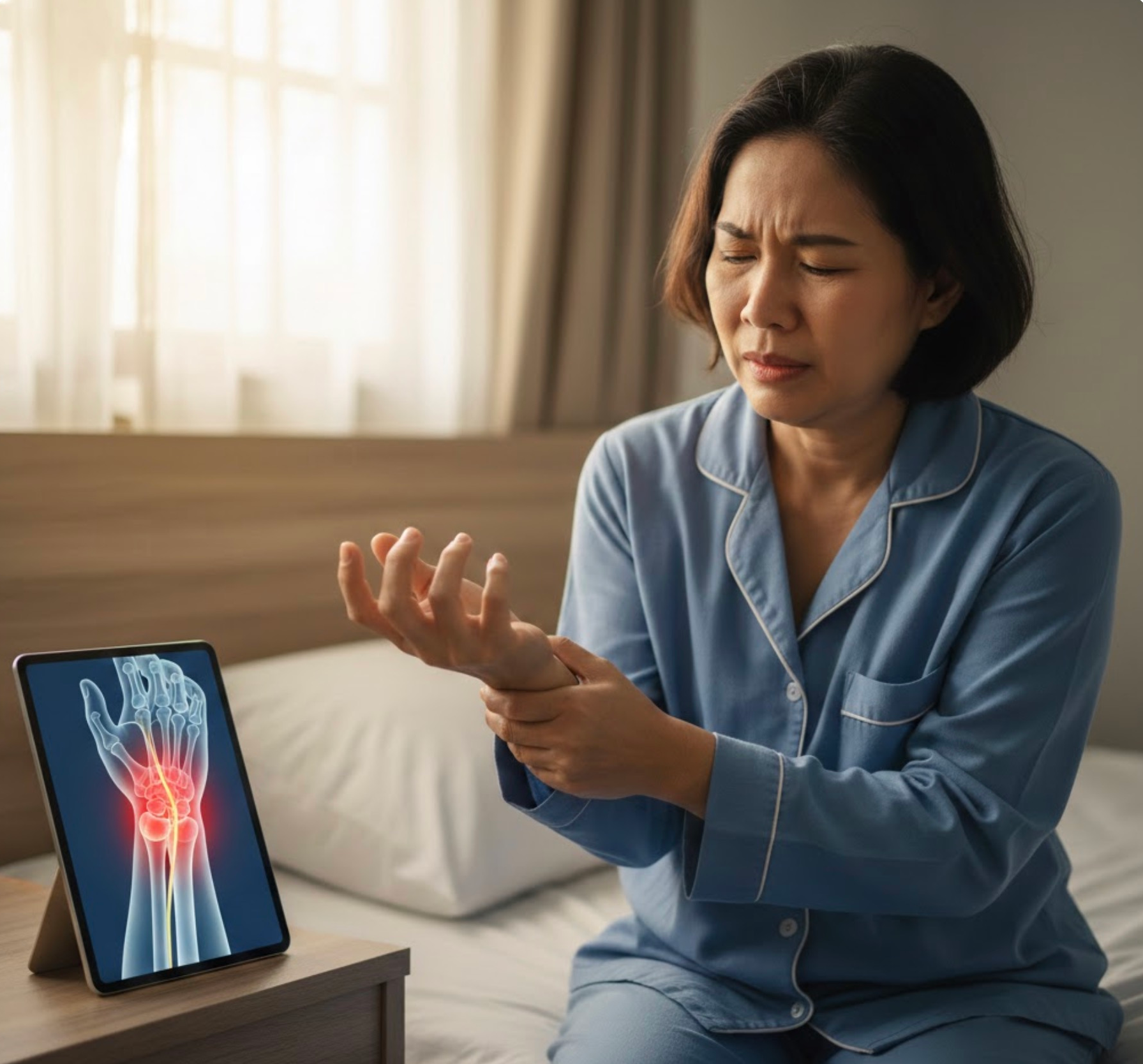 "ตื่นมามือแข็ง กำมือไม่ได้ ชาเหมือนไฟช็อต" สัญญาณเตือนโรคพังผืดทับเส้นประสาทที่ข้อมือ ที่คนวัยทำงานและผู้สูงอายุต้องรู้!