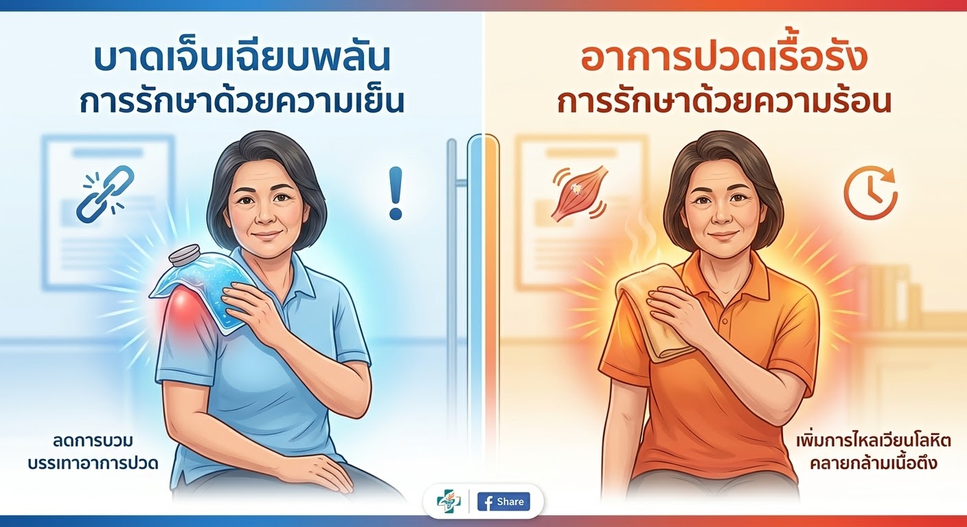 ปวดไหล่... สรุปจะประคบ “ร้อน” หรือ “เย็น” ถึงจะถูก? ไขข้อข้องใจให้หายสงสัย