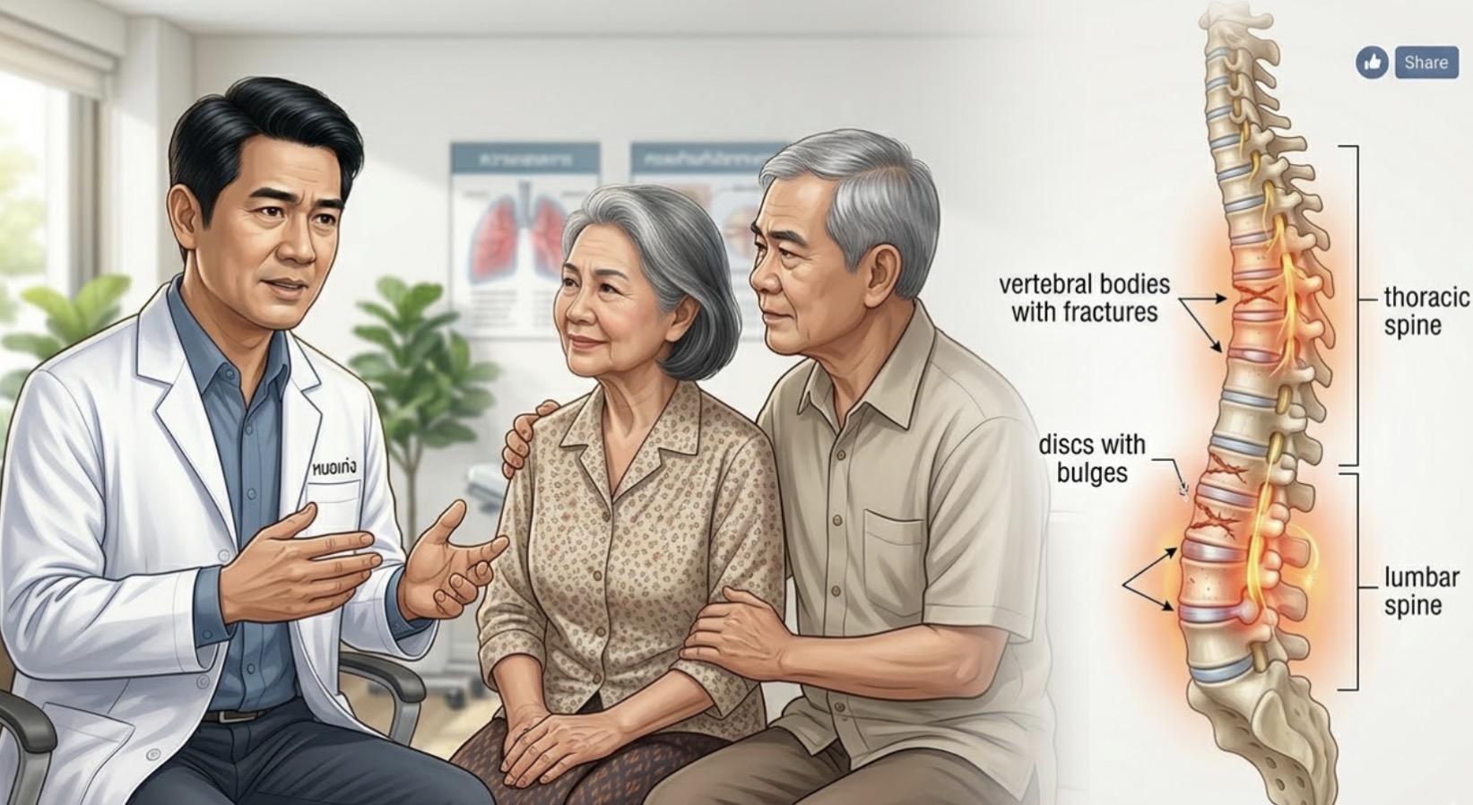 เมื่อ "กระดูกหลังทรุด" และ "หมอนรองกระดูกทับเส้น" รุมเร้าในวัย 70+ : ไม่ต้องผ่าตัดเสมอไป มีทางออกให้คุณป้าครับ