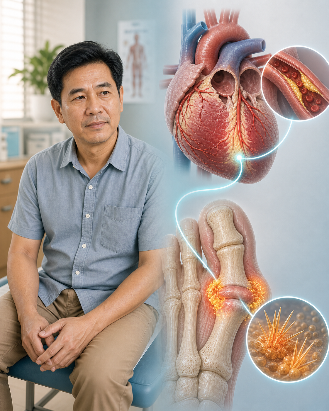 เก๊าท์กับหัวใจ — ความสัมพันธ์ที่หมอรู้ แต่คนไข้ส่วนใหญ่ยังไม่ทราบ